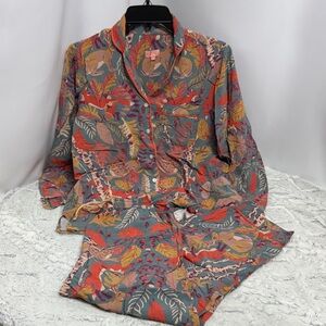 Powder 2-Piece Pajama Set size medium. Nature bunny and fox